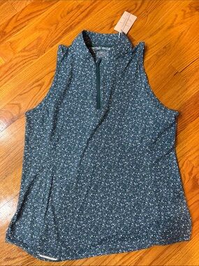 Peter Millar Shirley Garden Soirée Sleeveless Quarter-Zip polo NWT